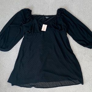 Missguided Dobby Milkmaid Black Dress